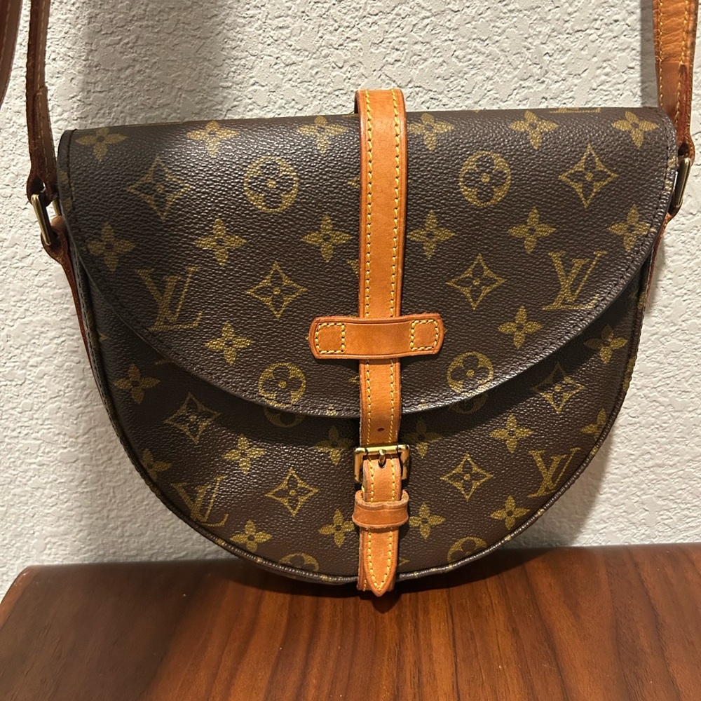 Louis Vuitton Monogram Chantilly MM Saddle Crossbody with Leather Trim